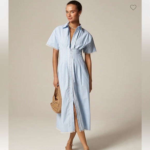 J. Crew Dresses & Skirts - NWT J Crew wren lace trim shirt dress in stripe